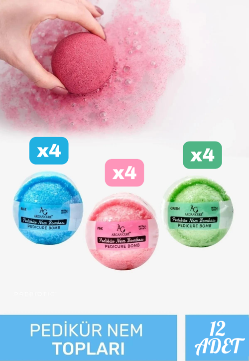 12 Adet 37g Köpüren Banyo Küvet Bombası / Nem Bombası / Manikür Pedikür Bombası