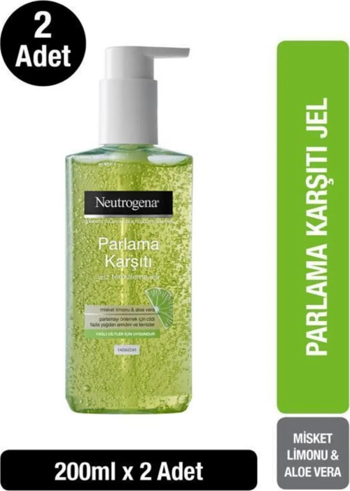 Parlama Karşıtı Yüz Temizleme Jeli 200 Ml Misket Limonu & Aloe Vera 2 Adet