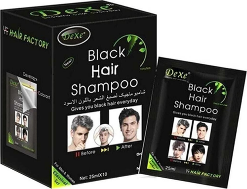 Black Hair Shampoo Beyaz Saç Kapatıcı Siyah Şampuan Boya 10lu Paket