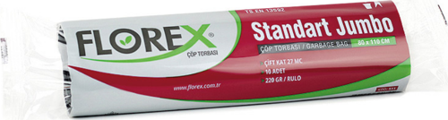 Standart Jumbo Boy Çöp Torbası 80x110 Cm 10'lu Rulo Siyah