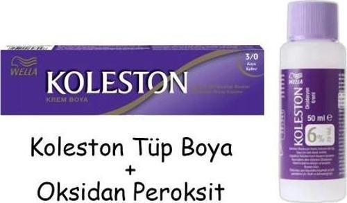 Koleston Tüp Boya 50 ml - 3.0 Koyu Kahve + 20 Vol Oksidan Peroksit