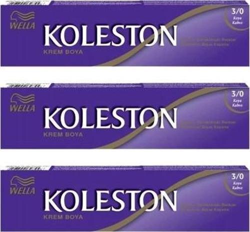 Koleston Tüp Boya 50 ml - 3.0 Koyu Kahve 3 Adet