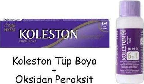 Koleston Tüp Boya 50 ml - 3.4 Koyu Kestane + 20 Vol Oksidan Peroksit