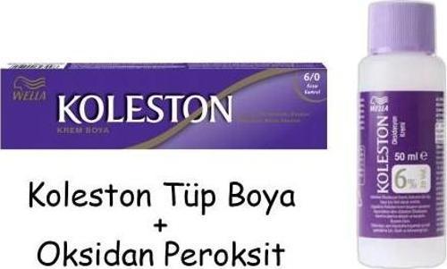 Koleston Tüp Boya 50 ml - 6.0 Koyu Kumral + 20 Vol Oksidan Peroksit