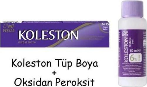 Koleston Tüp Boya 50 ml - 6.35 Elegant Kahve + 20 Vol Oksidan Peroksit