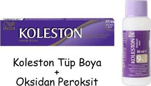 Koleston Tüp Boya 50 ml - 77.44 Kor Ateşi Kızılı + 30 Vol Oksidan Peroksit