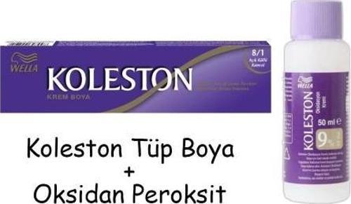 Koleston Tüp Boya 50 ml - 8.1 Açık Küllü Kumral + 30 Vol Oksidan Peroksit