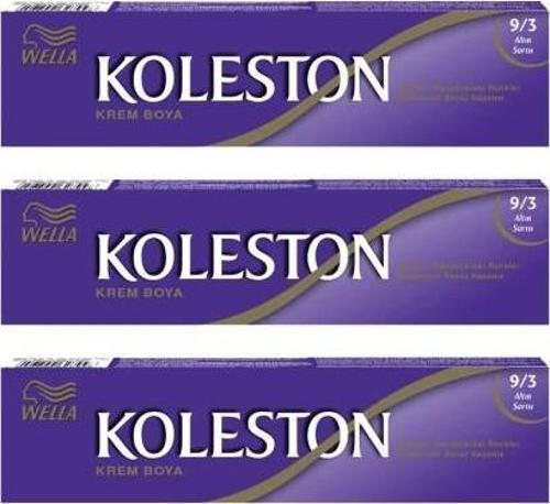 Koleston Tüp Boya 50 ml - 9.3 Altın Sarı 3 Adet