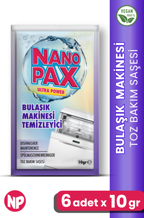 Bulaşık Makinesi Temizleyici Toz Bakım Saşesi (6 adet X 10gr)