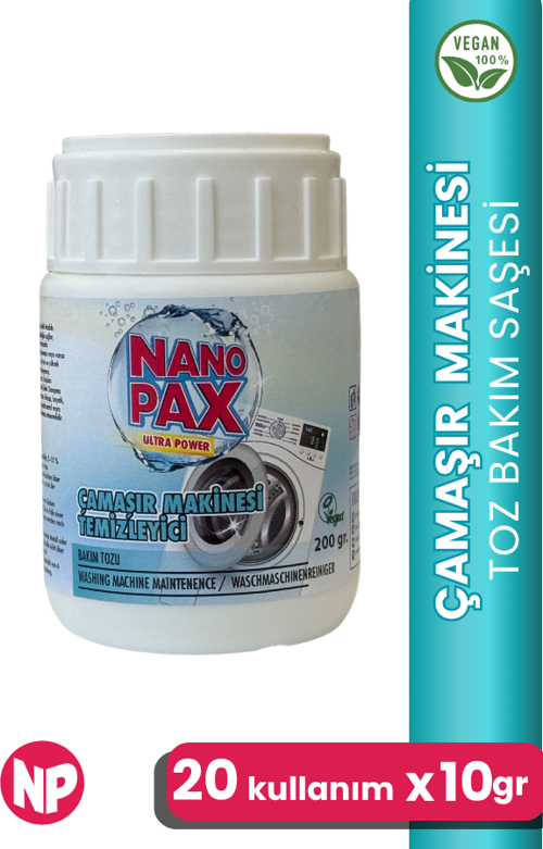 ÇAMAŞIR MAKİNESİ TEMİZLEYİCİ TOZU ULTRA KONSANTRE - 200gr (20 X 10gr)