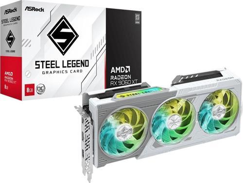 AMD Radeon RX9060 XT Steel Legend 8GB OC GDDR6 128Bit Gaming (Oyuncu) Ekran Kartı
