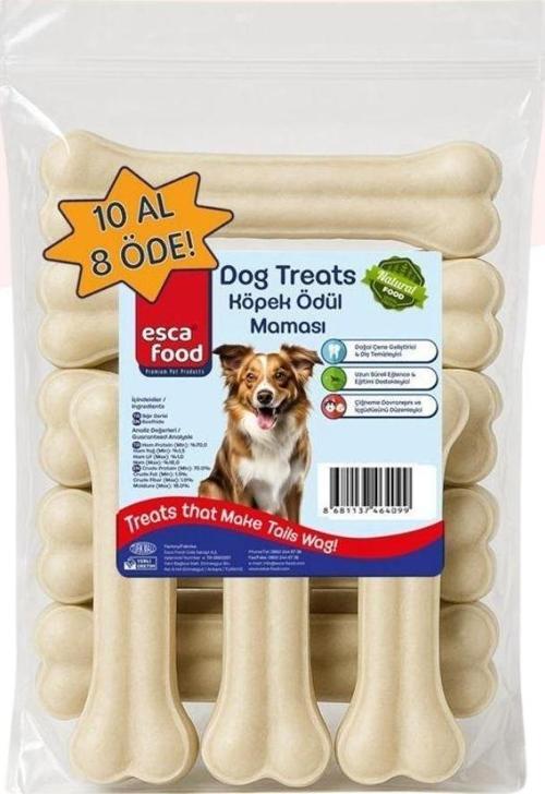 Köpekler İçin 20,5Cm Sütlü Çiğneme Ödül Kemiği 10Lu Paket