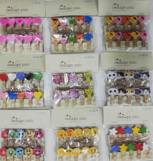 10 lu Şekilli Ahşap Mandallar 3.5cm (10 lu Set-10 Paket)