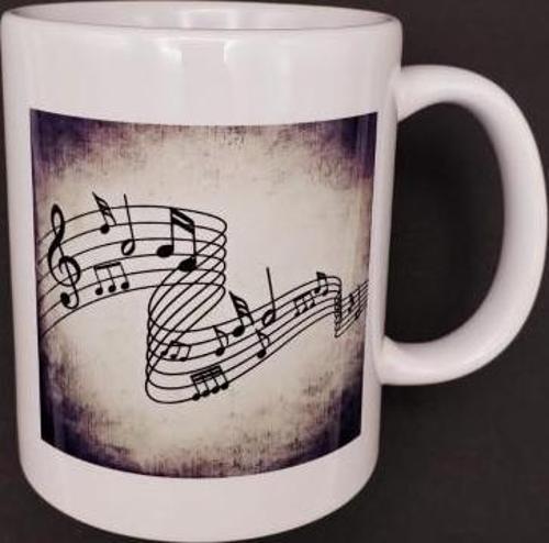 Müzik Notaları Tasarımlı Kupa Bardak
