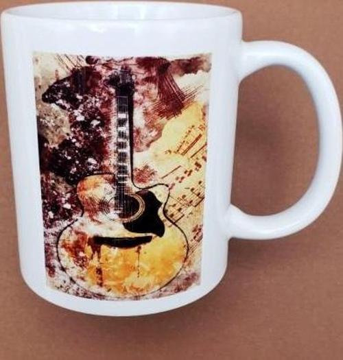 Vintage Tasarım Gitar Baskılı Kupa