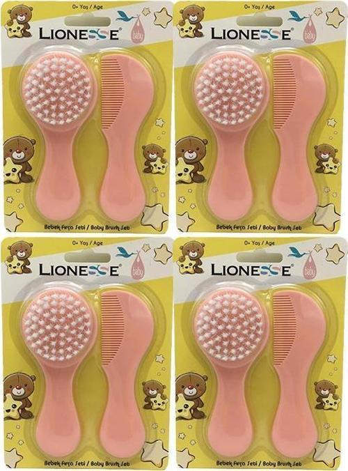 Lionesse Fırça Tarak Seti - Pembe x 4
