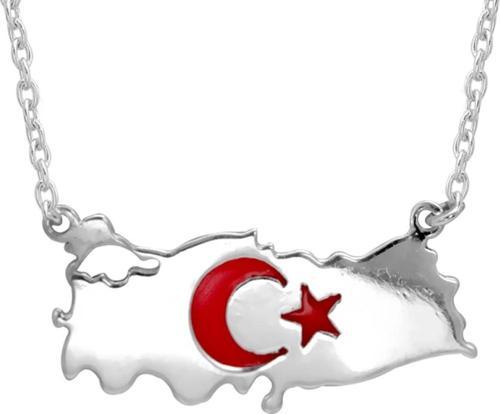 Türkiye Harita Gümüş Kolye