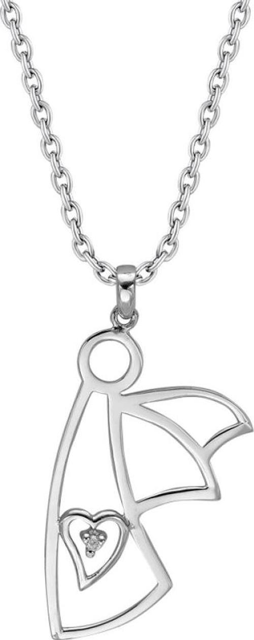 Pırlantalı Melek Gümüş Kolye