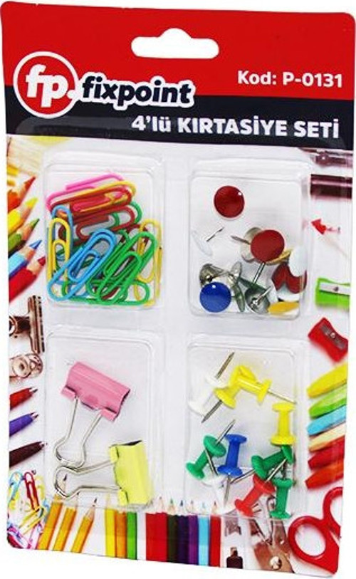 4LÜ SET ATAÇ RAPTİYE KISKAÇ PANO İĞNESİ KIRTASİYE SETİ (5060)