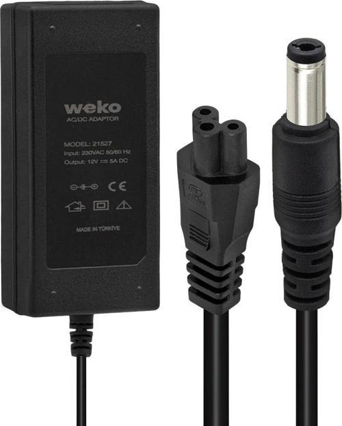 12 VOLT - 5 AMPER 5.5*2.5 UÇLU YERLİ ÜRETİM PLASTİK KASA MASAÜSTÜ ADAPTÖR  GO50604743190