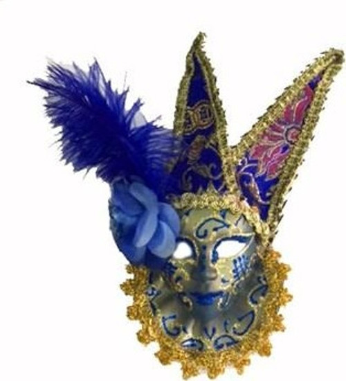 Tüylü Dekoratif Seramaik Maske Mavi Renk GO50606371270