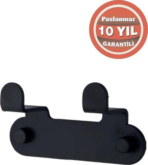 Paslanmaz Çelik Paris Mat Siyah 2'Li Bornozluk Havlu Askısı Banyo Askısı