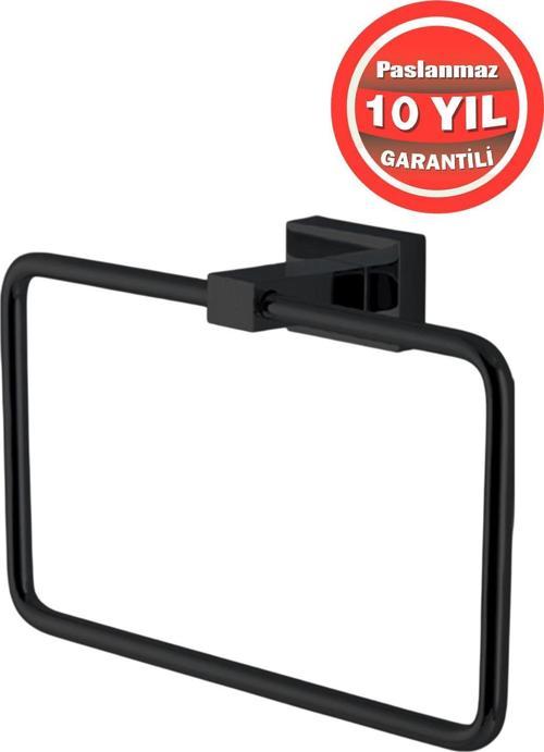 Paslanmaz Pirinç Mat Siyah Kenzo Kare Havluluk