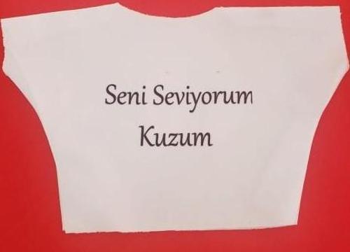 Seni Seviyorum Kuzum Yazılı Oyuncak Peluş Tişörtü