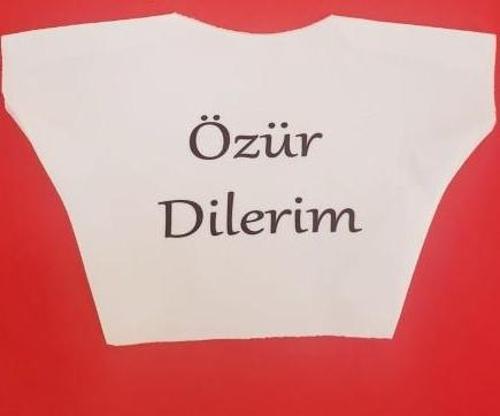 Özür Dilerim Yazılı Peluş Oyuncak Tişörtü