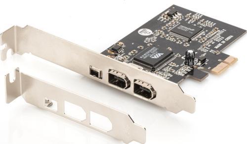 Digitus 3 Port&#039;lu (2 Harici, 1 Harici Port) PCI Express Firewire 400 Kart, IEEE 1394a
