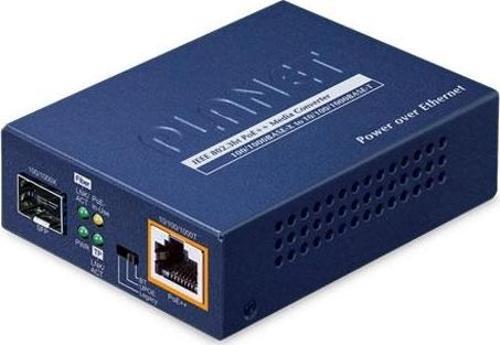 100/1000BASE-X SFP to 10/100/1000BASE-T 802.3bt PoE++ Media Converter (95 Watts)