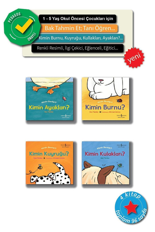 yeni-1 - 5 Yaş Arası Okul Öncesi Için, Renkli, Resimli, Eğlenceli, Eğitici Kimin Bunlar Seti