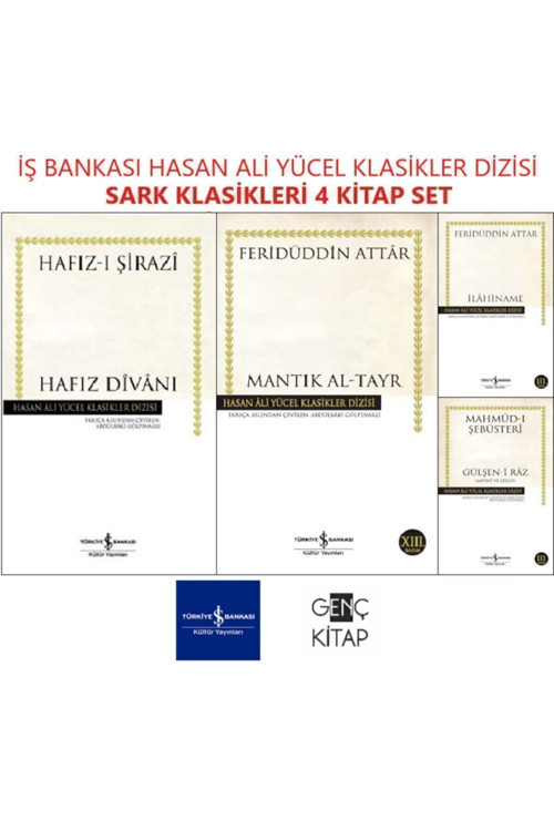 Iş Bankası Şark Klasikleri 4 Kitap Set Hasan Ali Yücel Klasikleri Hafız Divanı-mantık Al Tayr