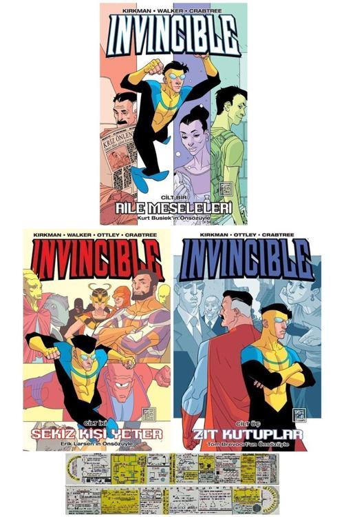 Invincible 1-2-3. Ciltler Çizgi Roman Seti + Mat. Öğreten Cetvel