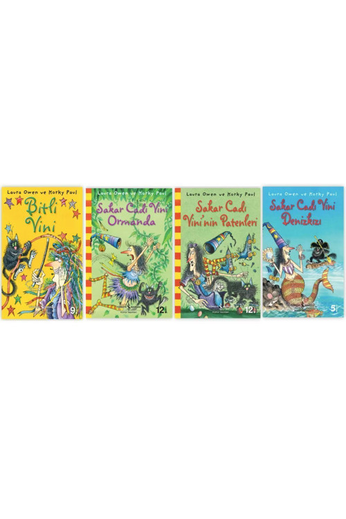 Bitli Vini - Sakar Cadı Vini Denizkızı - Vini Ormanda - Sakar Cadı Vini'nin Patenleri - 4 Kitap