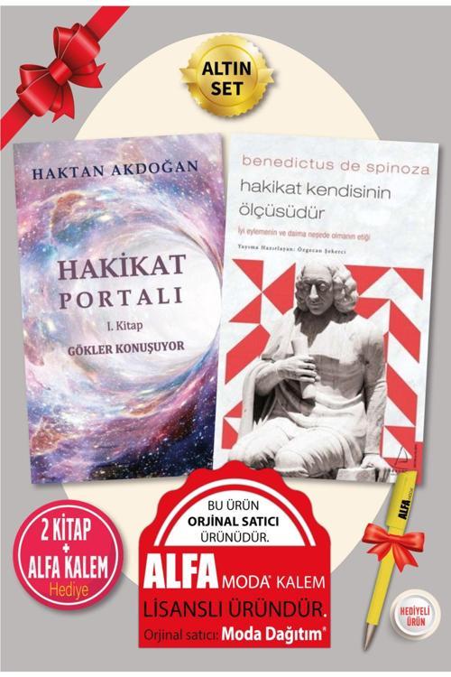 Hakikat Portalı (haktan Akdoğan) + Hakikat Kendisinin Ölçüsüdür (spinoza) 2 Kitap + Alfa Kalem