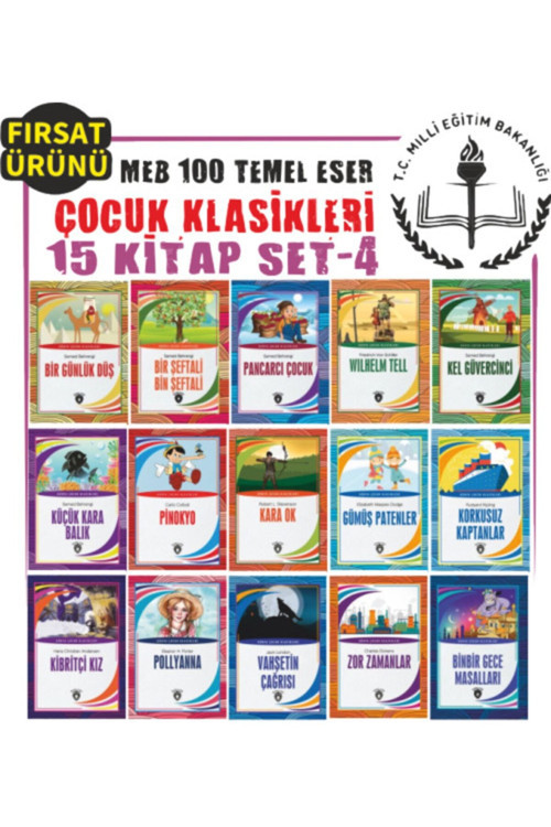 100 Temel Eser Çocuk Klasikleri Seti-4 15 Kitap