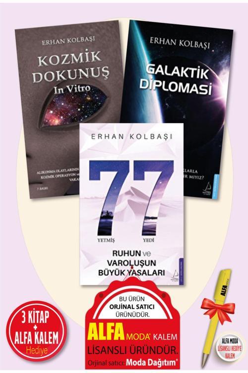 Erhan Kolbaşı 3 Kitap Set / Yetmiş Yedi 77 - Kozmik Dokunuş İn Vitro - Galaktik Diplomasi - Destek Y