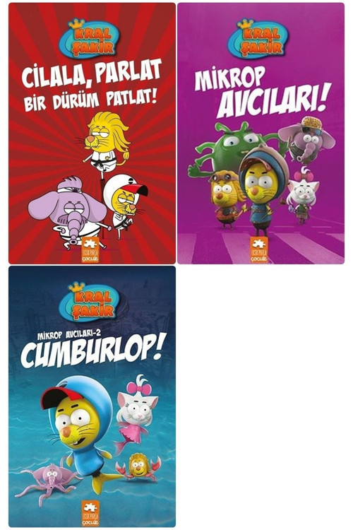 Kral Şakir 13 Cilala Parlat Bir Dürüm Parlat + Mikrop Avcıları 1 + Mikrop Avcıları 2 - 3 Kitap