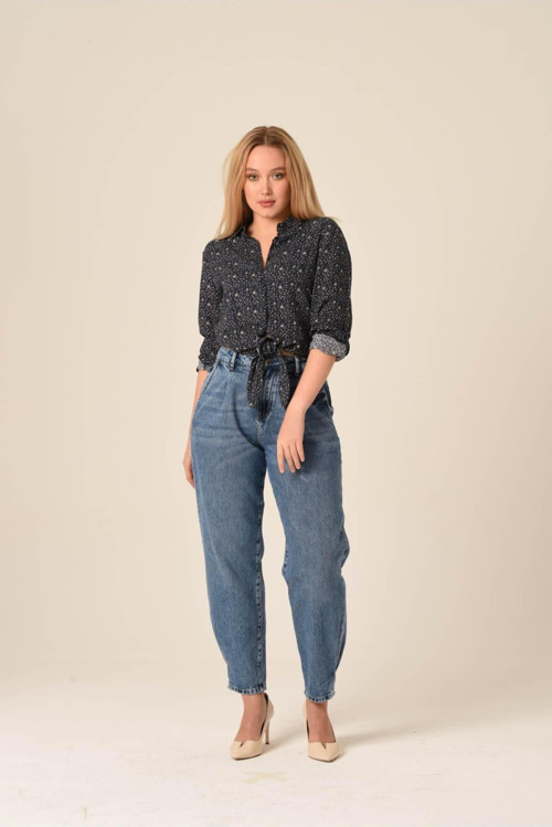 Kadın Siyah Dar Paça Jeans Kot Solmaz Toparlayıcı Pantolon