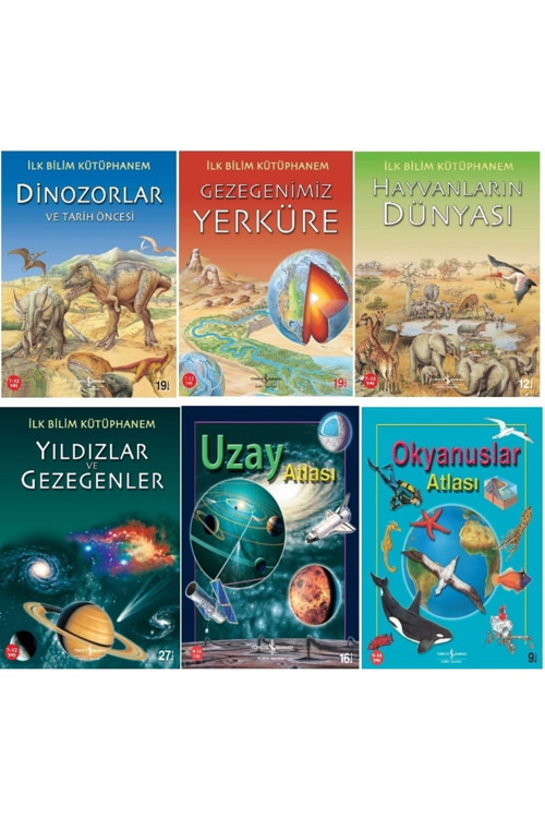 Ilk Bilim Kütüphanem / Dinozorlar - Yıldızlar Ve Gezegenler - Uzay Atlası - Hayvanların - 6 Kitapset