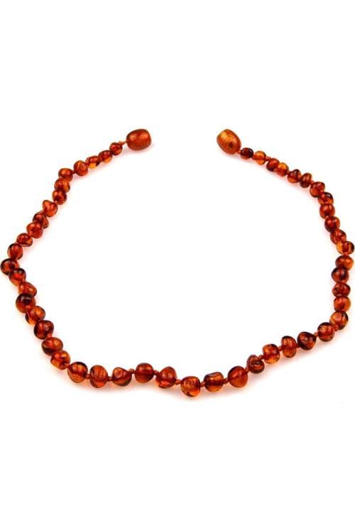 Kehribar bebek Kolyesi Koyu Bal Rengi