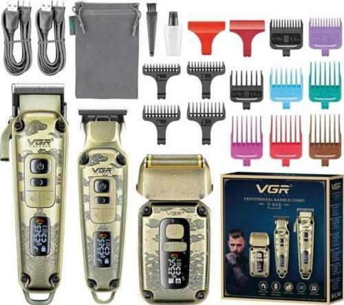 Yeni V-642 Profesyonel Saç Sakal Ense +Sıfır Yanak Düzeltici Elektrikli Tıraş Makinesi Seti