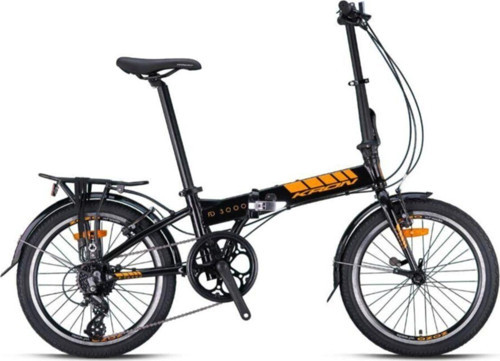 Siyah Turuncu Katlanır Bisiklet Fd3000 20" Jant 8 Vites