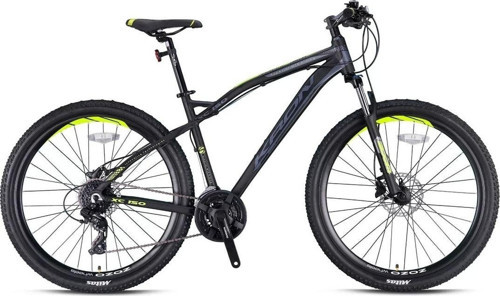 Xc-150 27.5 24 Vites 43 Cm Hidrolik Disk Fren Dağ Bisikleti Mat Siyah Neon Sarı Füme