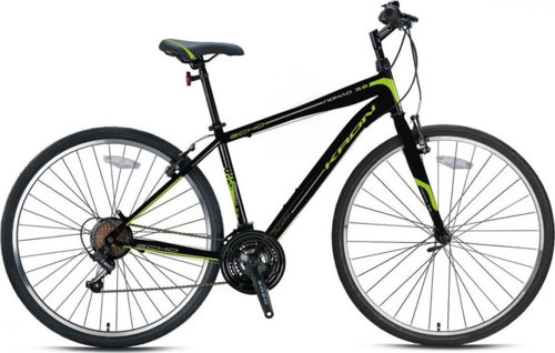 Nomad 3.0 V-Fren 28 Jant 21 Vites 18 Inç Şehir Bisiklet 2021 Model Mat Siyah - Yeşil