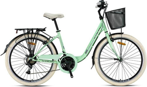 Tetra 3.0 V 26 Jant Profesyonel Şehir Bisikleti Mint Yeşil-Siyah-Füme