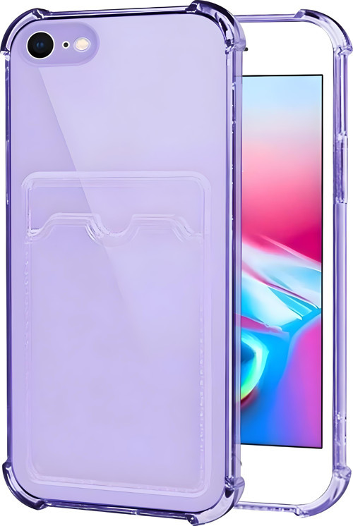 iPhone 6 Plus / 6s Plus Uyumlu Kamera Korumalı Kartlıklı Köşeleri Airbag Tasarımlı Darbe Önleyici Şeffaf Silikon Kılıf