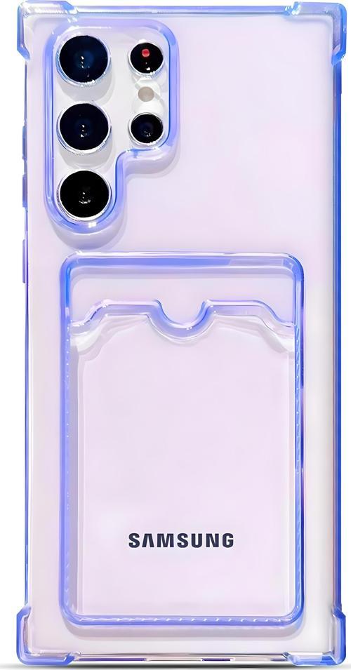 Samsung Galaxy S24 Ultra Uyumlu Kamera Korumalı Kartlıklı Köşeleri Airbag Tasarımlı Darbe Önleyici Şeffaf Silikon Kılıf