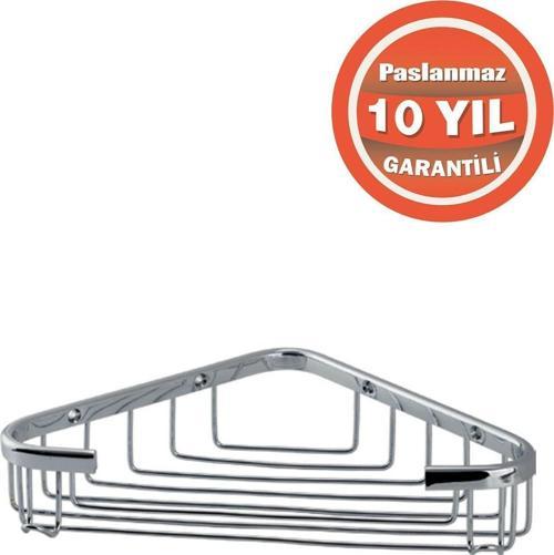 Paslanmaz Pirinç Eda 1'Li 18X18 Cm Şampuanlık Banyo Rafı